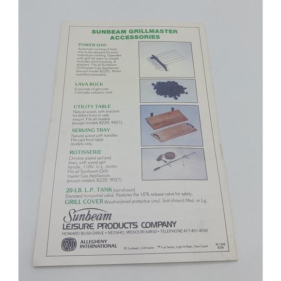 Sunbeam Grillmaster Barbecue Cookbook 1980s Vintage Booklet Grill Master - Picture 7 of 7